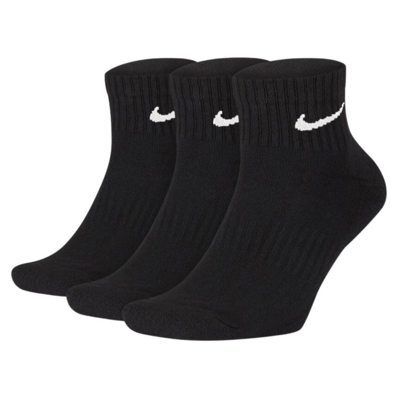 Kit Meias Nike Everyday Cushion Ankle 3 Pares Masculino - Preto