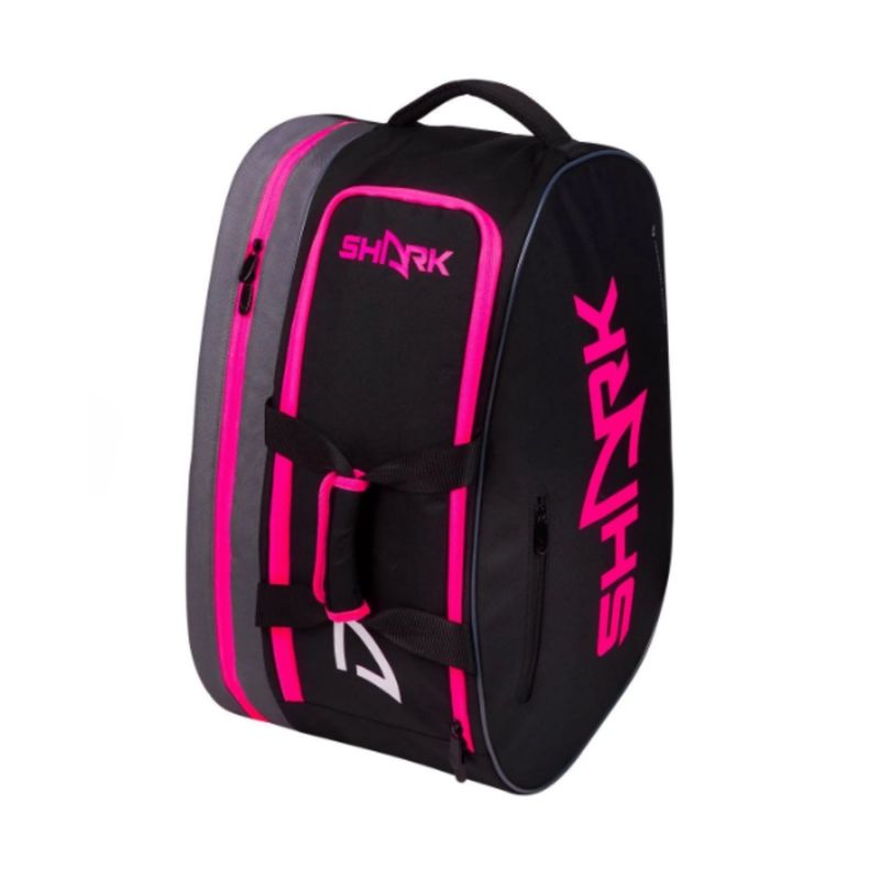Raqueteira-De-Beach-Tennis-Shark-2023-Feminina---Preta-Rosa