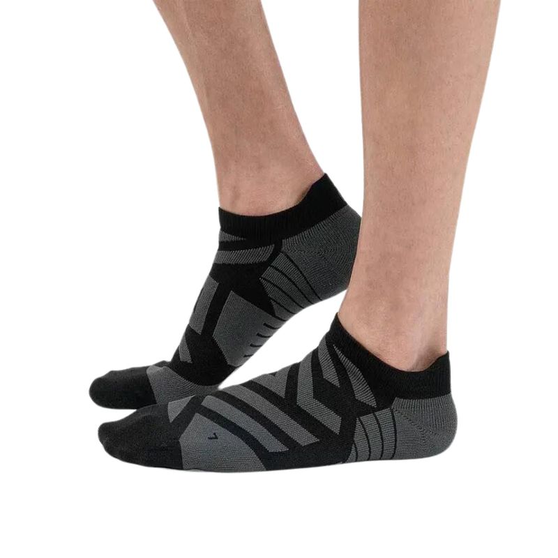 Meia-On-Running-Performance-Low-Sock-Masculina---Preta-Cinza