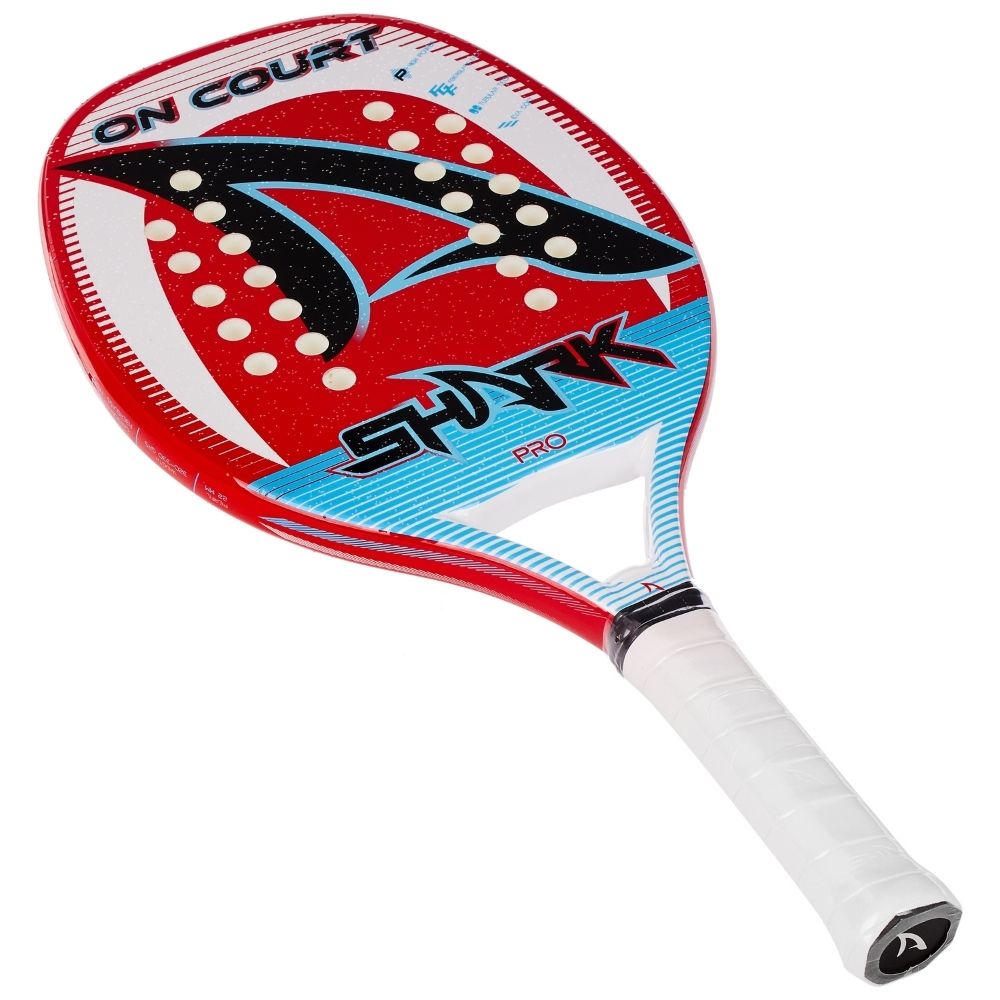 Raquete De Beach Tennis Shark On Court 22 Unissex - Vermelha/Branca