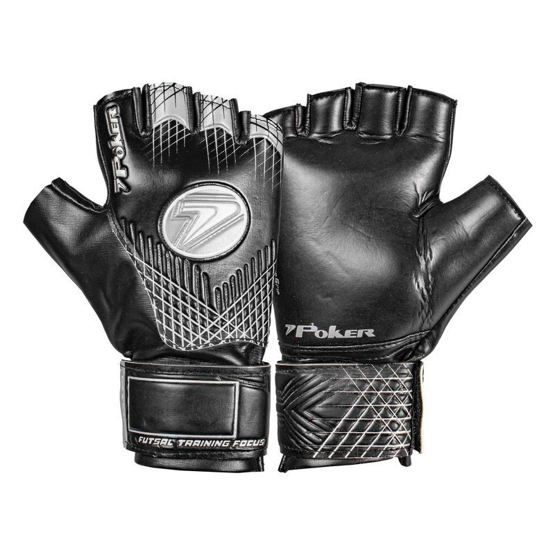 Luva Futsal Poker Training Focus Unissex - Preta/Prata