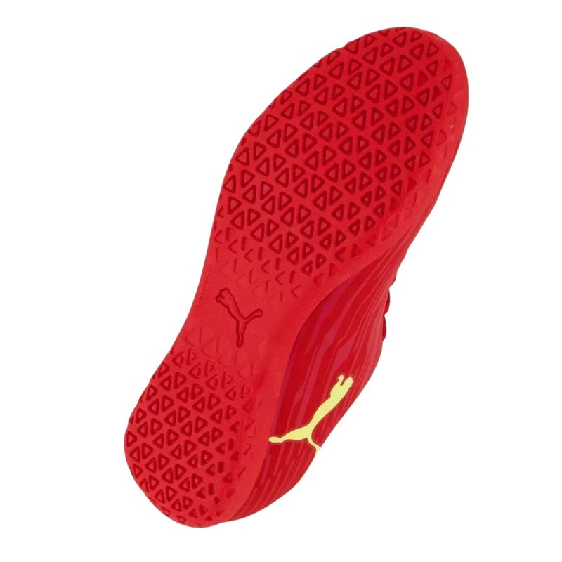 Chuteira-Futsal-Puma-Rapido-Iii-Bdp-Masculina---Vermelha-Amarela