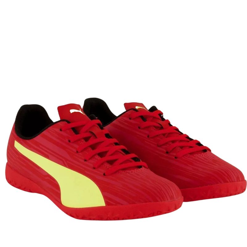 Chuteira-Futsal-Puma-Rapido-Iii-Bdp-Masculina---Vermelha-Amarela