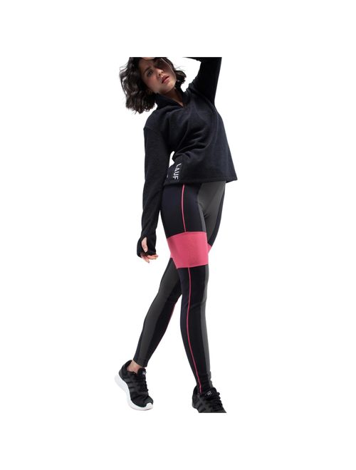 Calça Legging Lauf Virto Feminina - Preta/Rosa