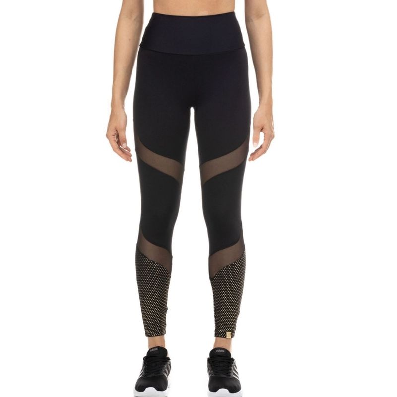 Calça Legging Lauf Poa Lolitta Feminina - Preta