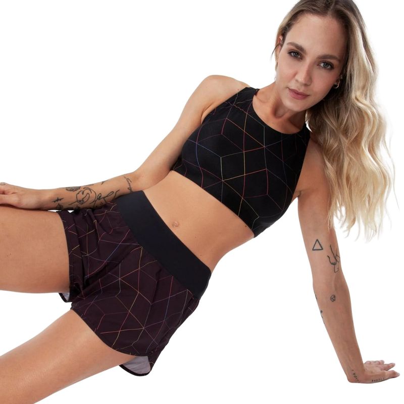 Shorts-Lauf-Basic-Sinergia-Feminina---Marrom-Preta