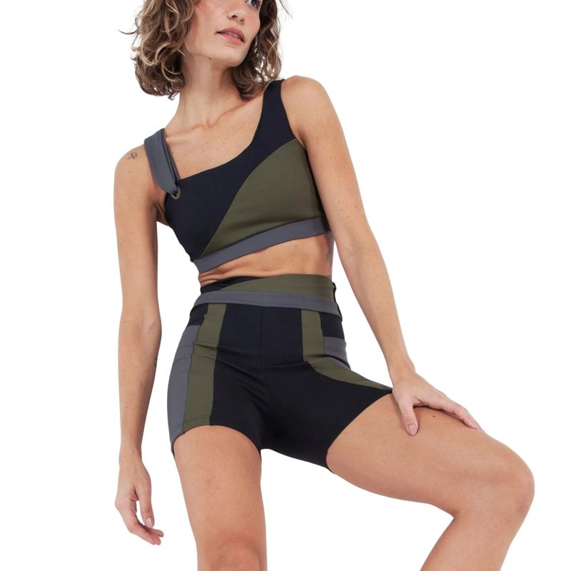Top Lauf Curve Feminino - Preto/Cinza
