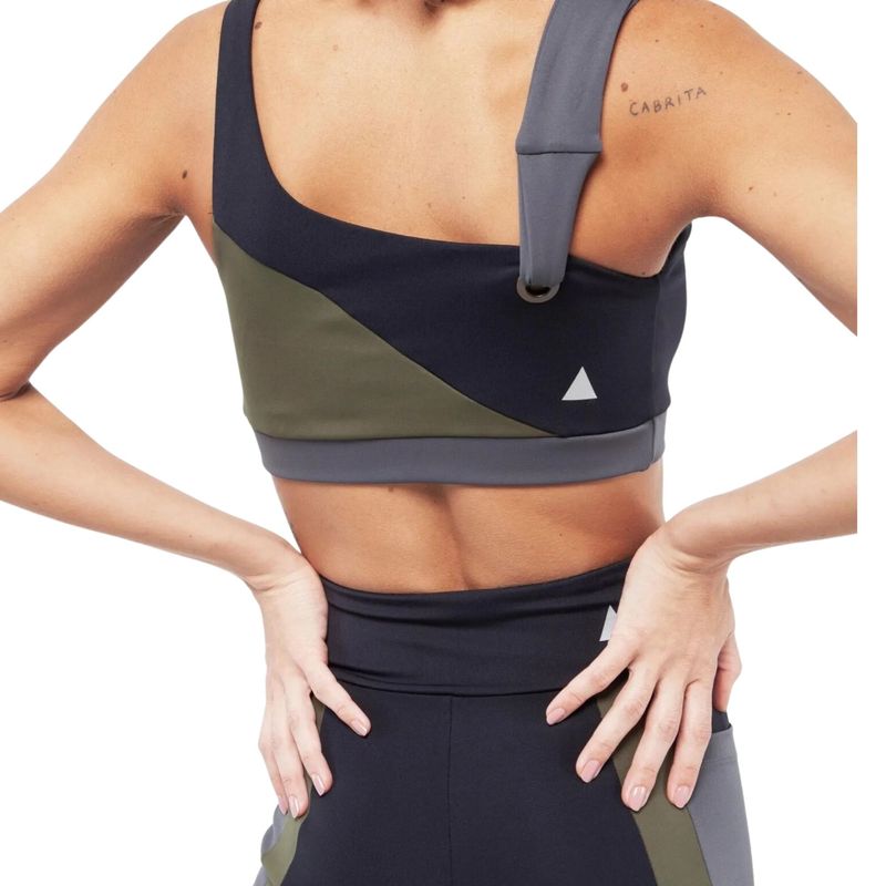 Top Lauf Curve Feminino - Preto/Cinza