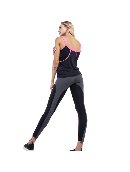 Regata Lauf Lines Feminina -Preta/Rosa