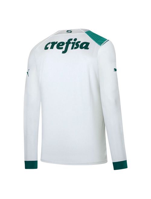 Camisa Palmeiras Manga Longa II Puma Torcedor Masculina - Branca/Verde