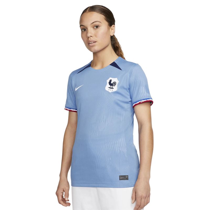 Camisa França FFF 23 Nike Stadium Home Feminina - Azul