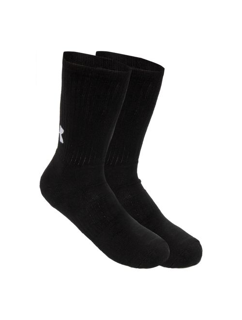 Kit Meia Cano Alto Under Armour Core Cotton Crew 3 Pares Unissex - Preta