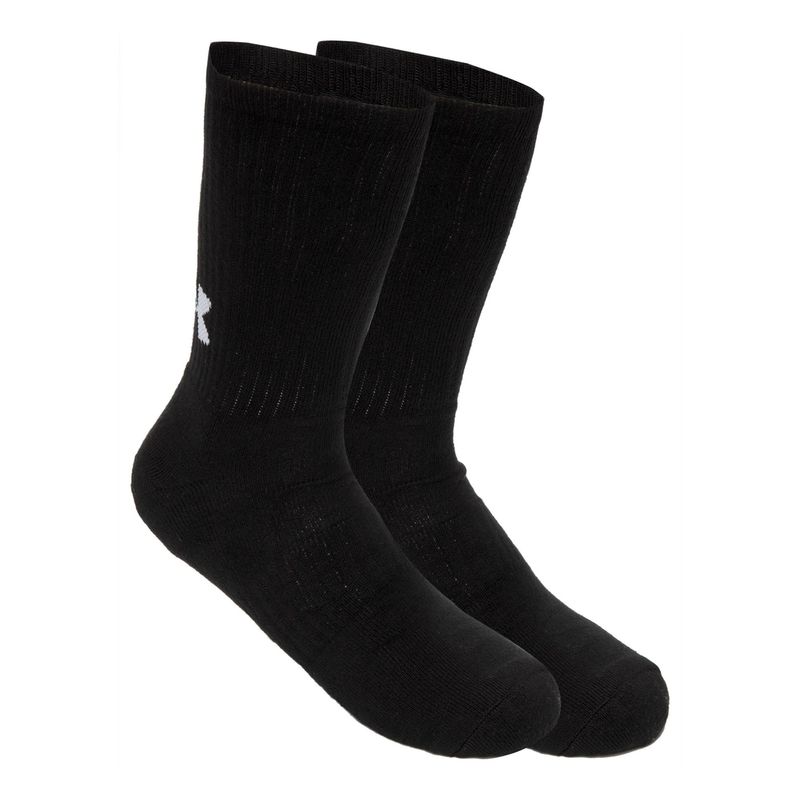 Kit-Meia-Cano-Alto-Under-Armour-Core-Cotton-Crew-3-Pares-Unissex---Preta