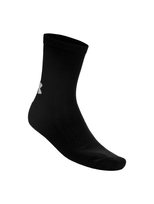 Kit Meias Under Armour Cano Alto Core Cotton Crew 3 Pares Unissex - Preta