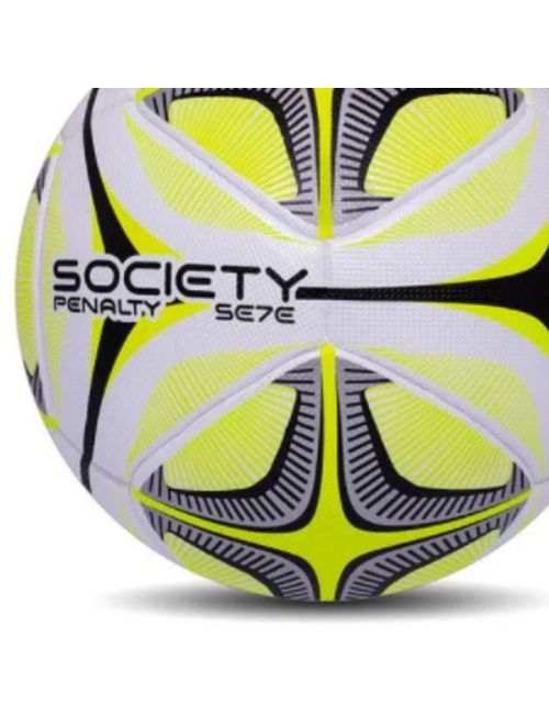 Bola Society Penalty Se7E Pro Unissex - Branca/Amarela