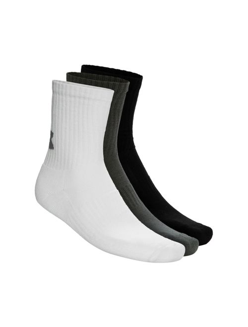 Kit Meia Cano Alto Under Armour Core Cotton Crew 3 Pares Unissex - Multicolor