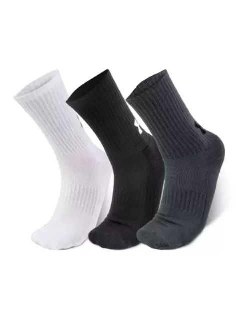 Kit Meias Under Armour Cano Alto Core Cotton Crew 3 Pares Unissex - Multicolor