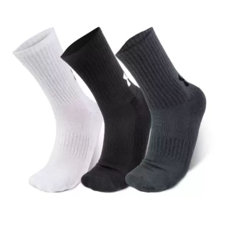 Kit-Meia-Cano-Alto-Under-Armour-Core-Cotton-Crew-3-Pares-Unissex---Multicolor