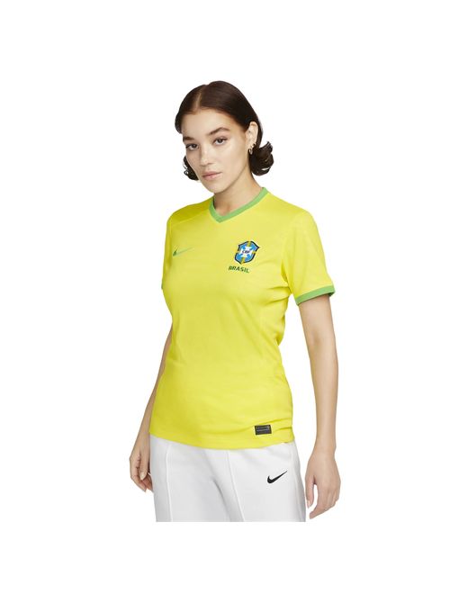 Camisa Brasil CBF I 23/24 Nike Torcedora Stadium Home Feminina - Amarela/Verde