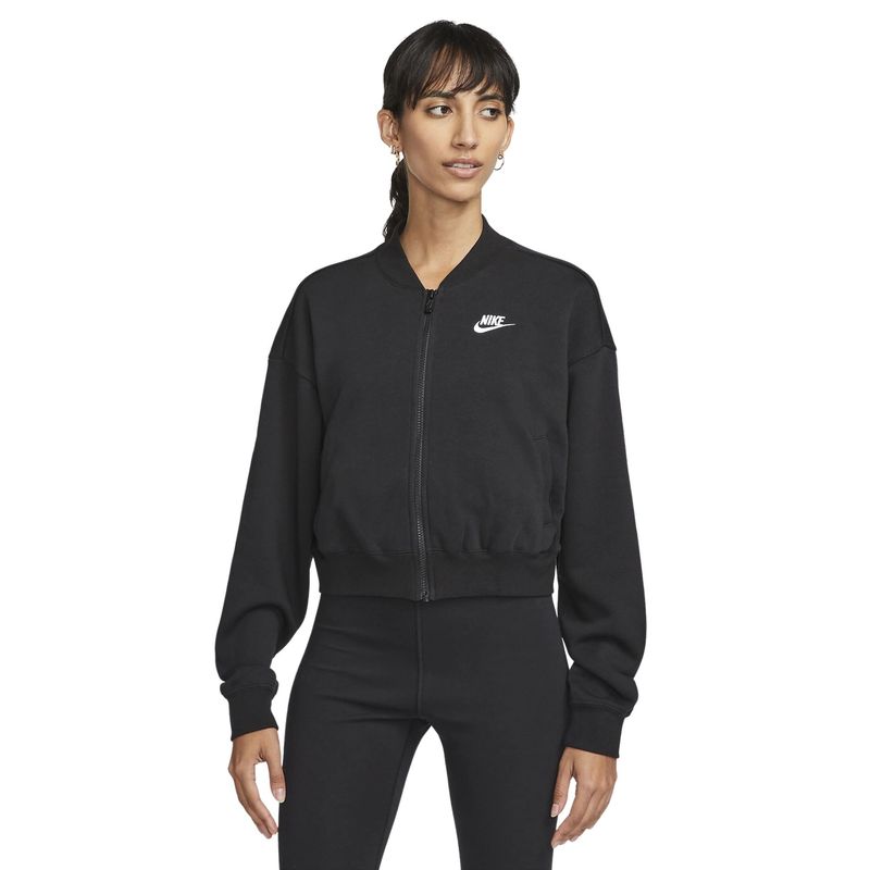 Jaqueta Nike Club Fleece Cropped Feminina - Preta - Bayard Esportes