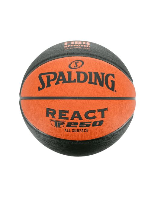 Bola De Basquete Spalding Microfibra React Tf 250 Unissex - Laranja/Preta