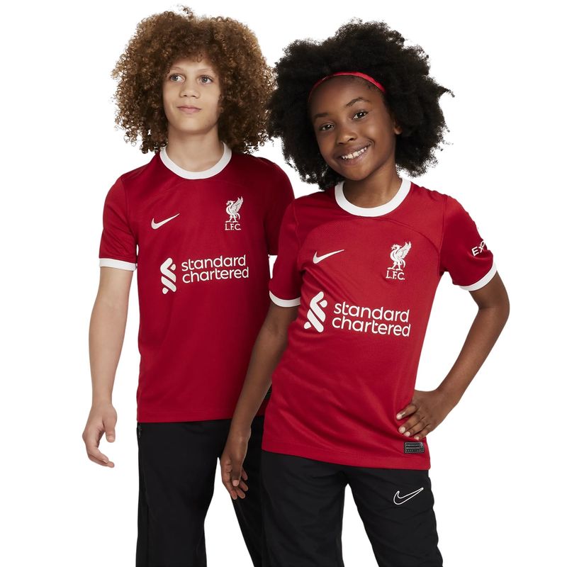 Camisa Futebol Liverpool Fc 23/24 Nike Stadium Infantil - Vermelha/Branca