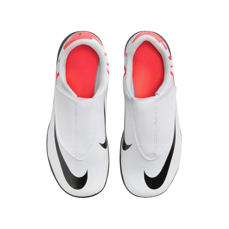 Chuteira Society Nike Mercurial Vapor 15 Club Infantil - Branca/Vermelha