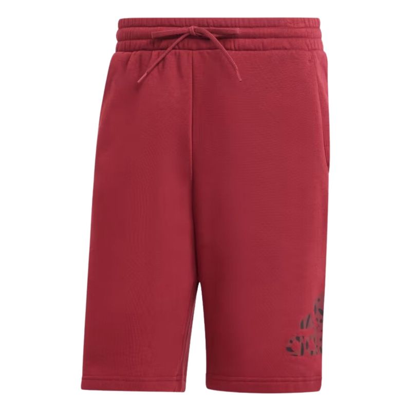 Shorts-Moletinho-Adidas-Estampado-Essentials-Masculino---Vermelho