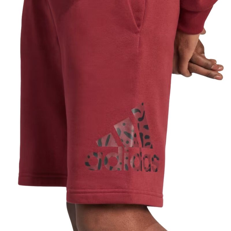 Shorts-Moletinho-Adidas-Estampado-Essentials-Masculino---Vermelho