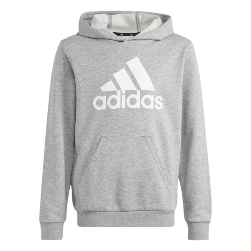 Blusao-Com-Capuz-Adidas-Essentials-Big-Logo-Infantil---Cinza