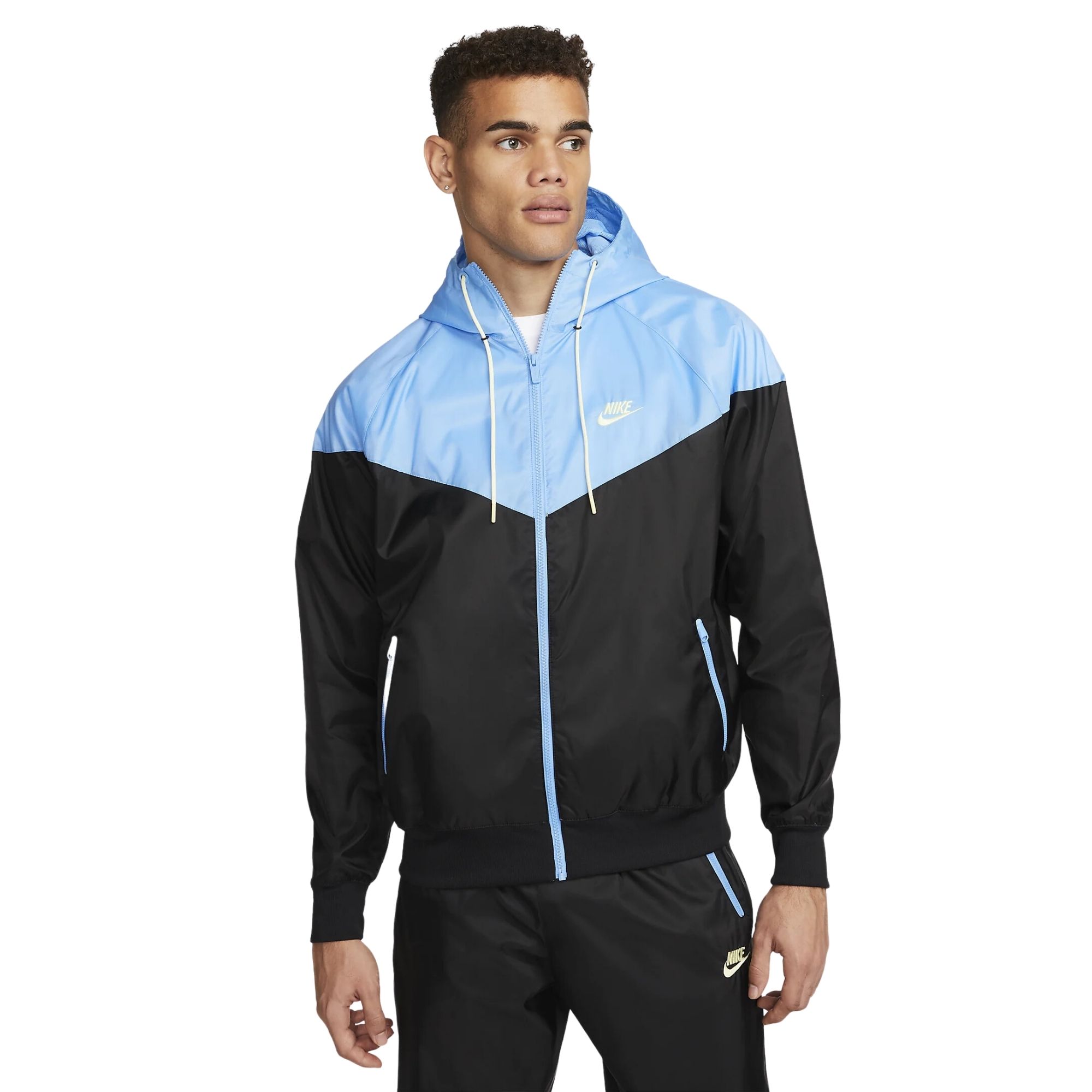 Jaqueta Com Capuz Nike Sportswear Windrunner Masculina - Preta/Azul -  Bayard Esportes