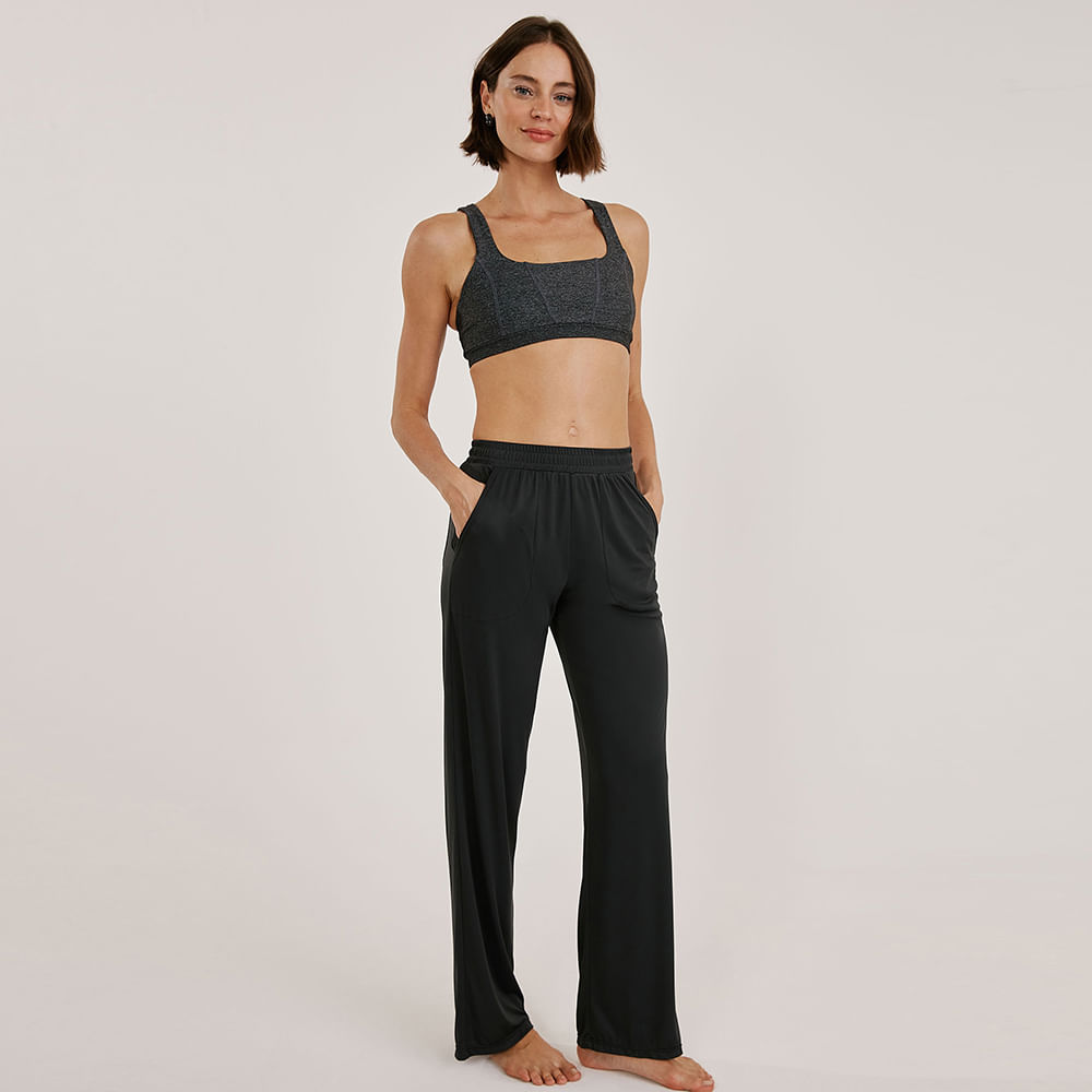 Calça Reta Dry Uv Palma - Preta