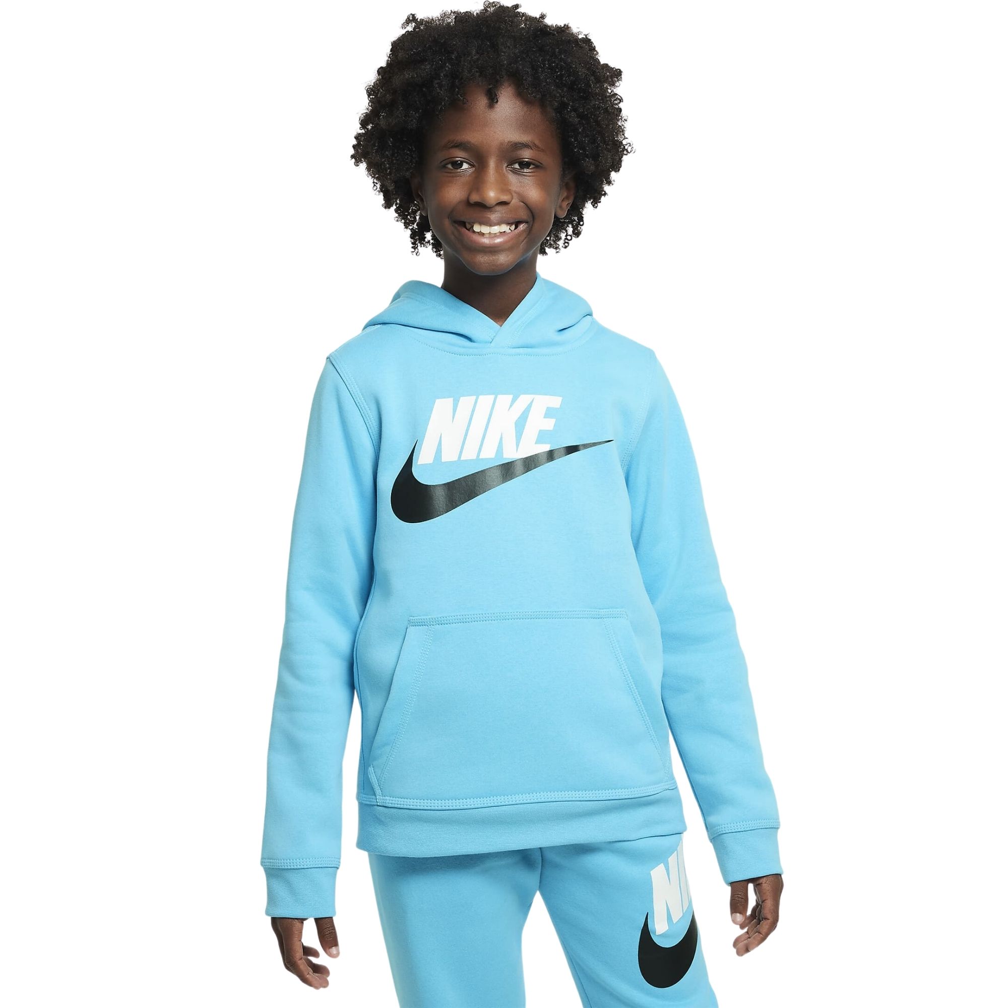 Blusão Nike Sportswear Club Fleece + Hbr Po Infantil - Azul Claro