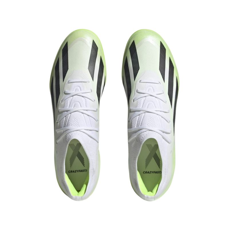 Chuteira Society Adidas Crazyfast 1 Turf Masculina - Branca/Verde