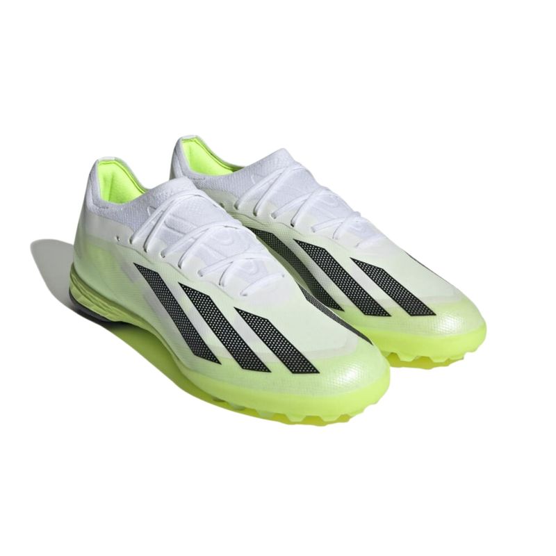 Chuteira Society Adidas Crazyfast 1 Turf Masculina - Branca/Verde