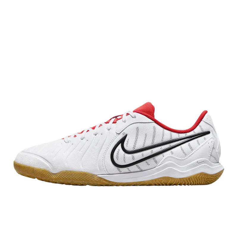 Chuteira-Futsal-Nike-Tiempo-Legend-10-Academy-Ic-Masculina---Branca-Vermelha