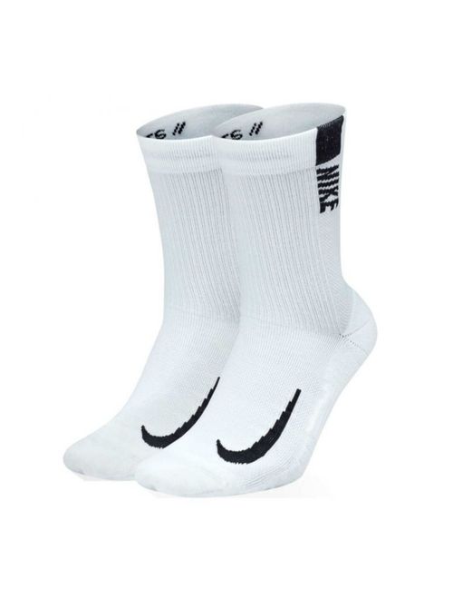 Kit Meia Nike Multiplier Crew 2 Pares unissex - Branca/Preta