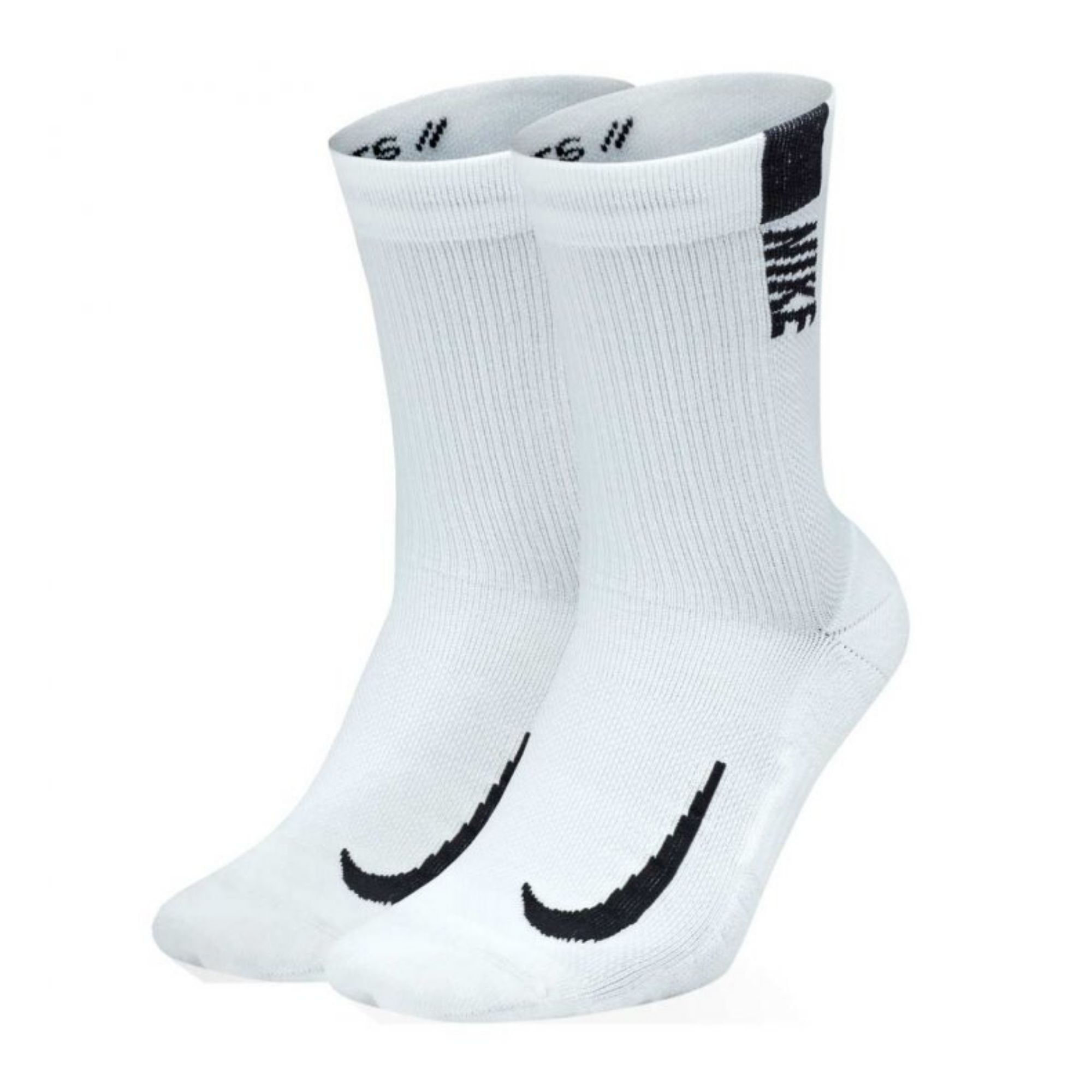 Kit Meia Nike Multiplier Crew 2 Pares unissex - Branca/Preta
