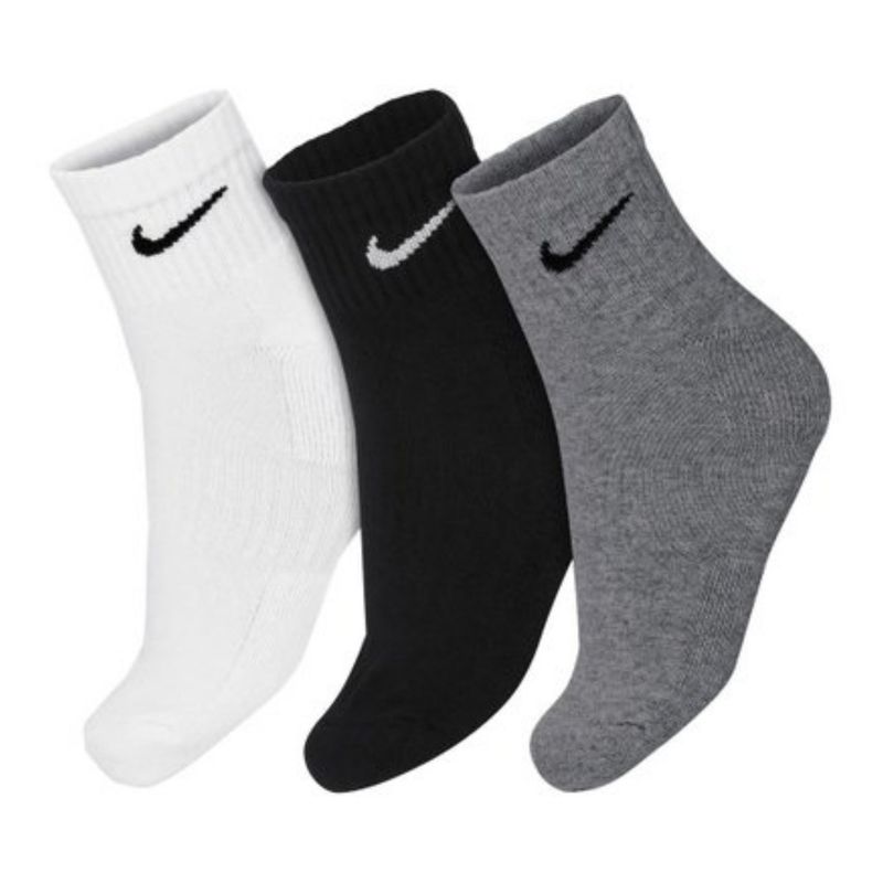 Kit Meia Nike Everyday Cushion Ankle 3 Pares Masculina - Cinza/Preta
