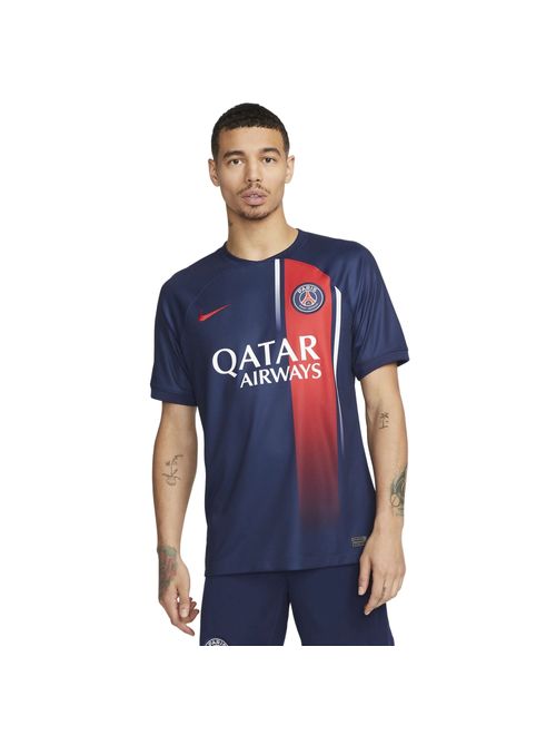 Camisa Paris Saint-Germain I 2023/24 Nike Estadium Masculina - Azul/Vermelha