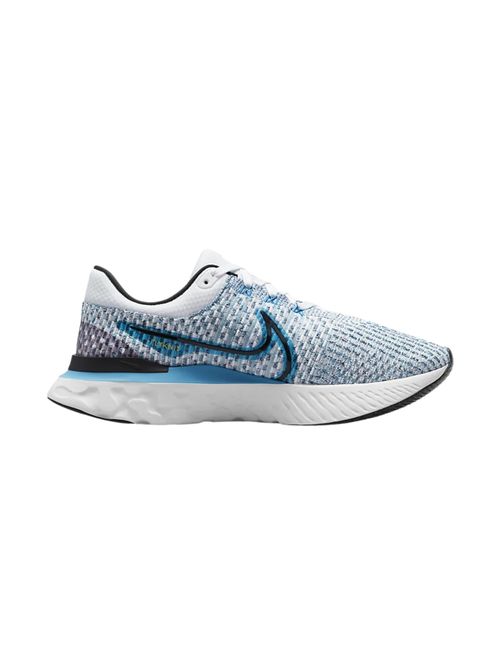 Tênis Nike React Infinity Run Flyknit 3 Masculino - Branco/Azul