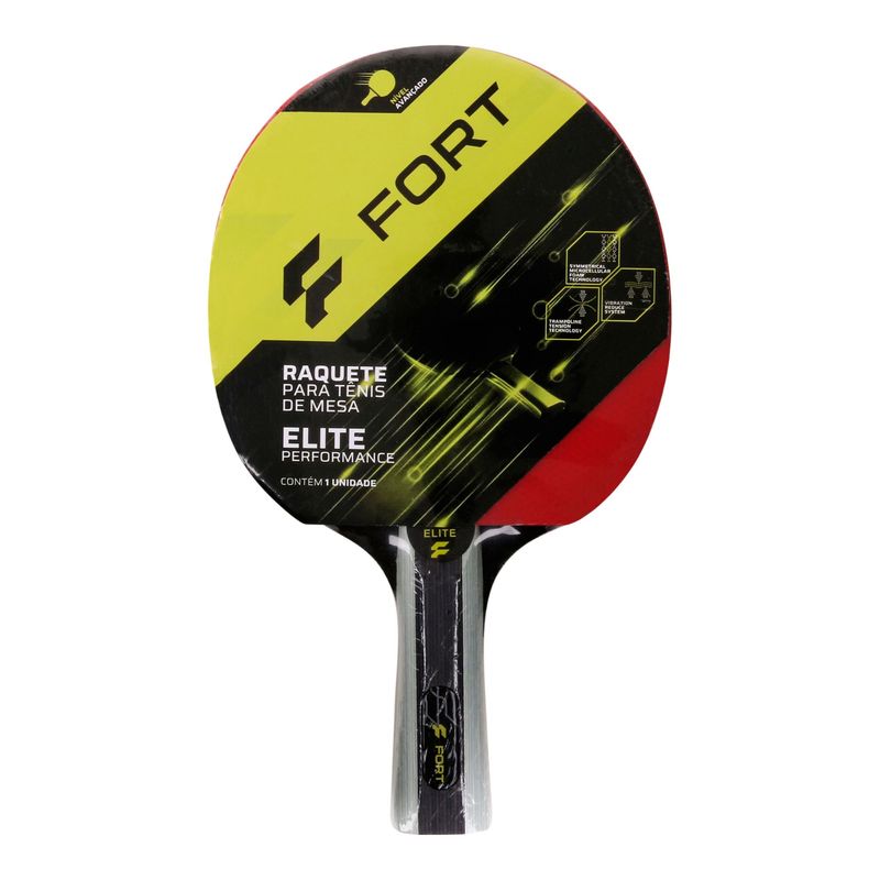 Raquete-Tenis-de-Mesa-Fort-Elite-Unissex---Preta-Vermelha