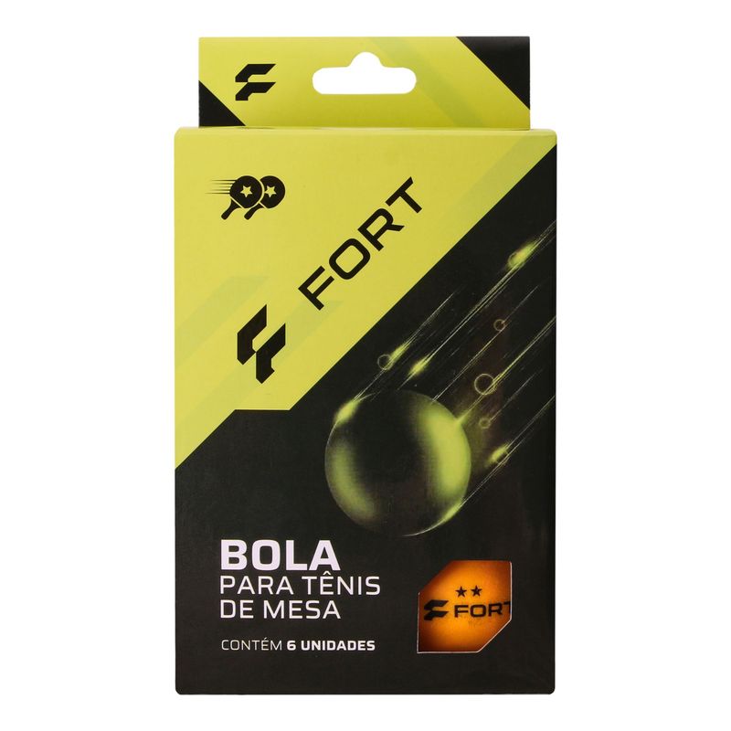 Bolinha-Tenis-de-Mesa-Fort-2-Estrelas-Com-6-Unidas-Unissex---Laranja-
