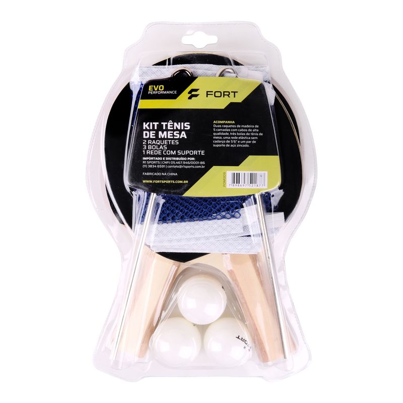 Kit-Tenis-de-Mesa-Fort-Evo-Unissex---Preta-Vermelha