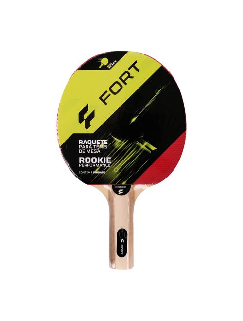 Raquete Tênis de Mesa Fort Rookie Unissex - Preta/Vermelha