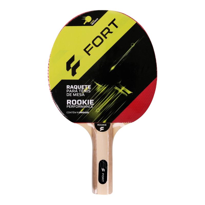 Raquete-Tenis-de-Mesa-Fort-Rookie-Unissex---Preta-Vermelha