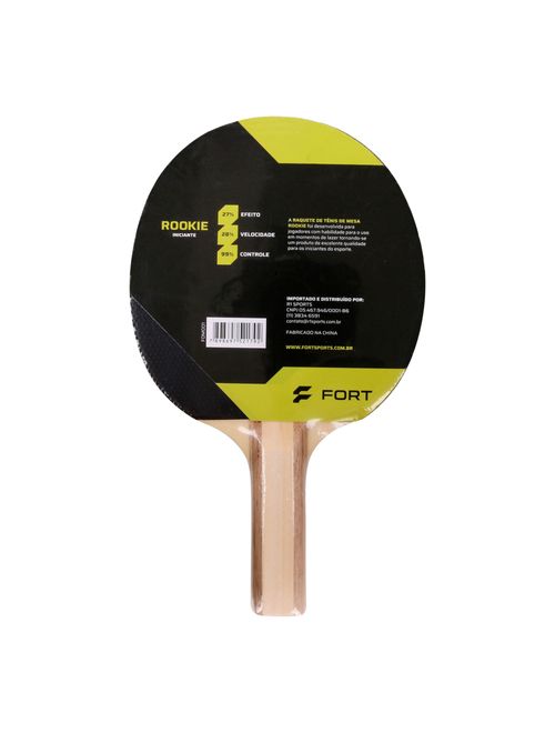 Raquete Tênis de Mesa Fort Rookie Unissex - Preta/Vermelha