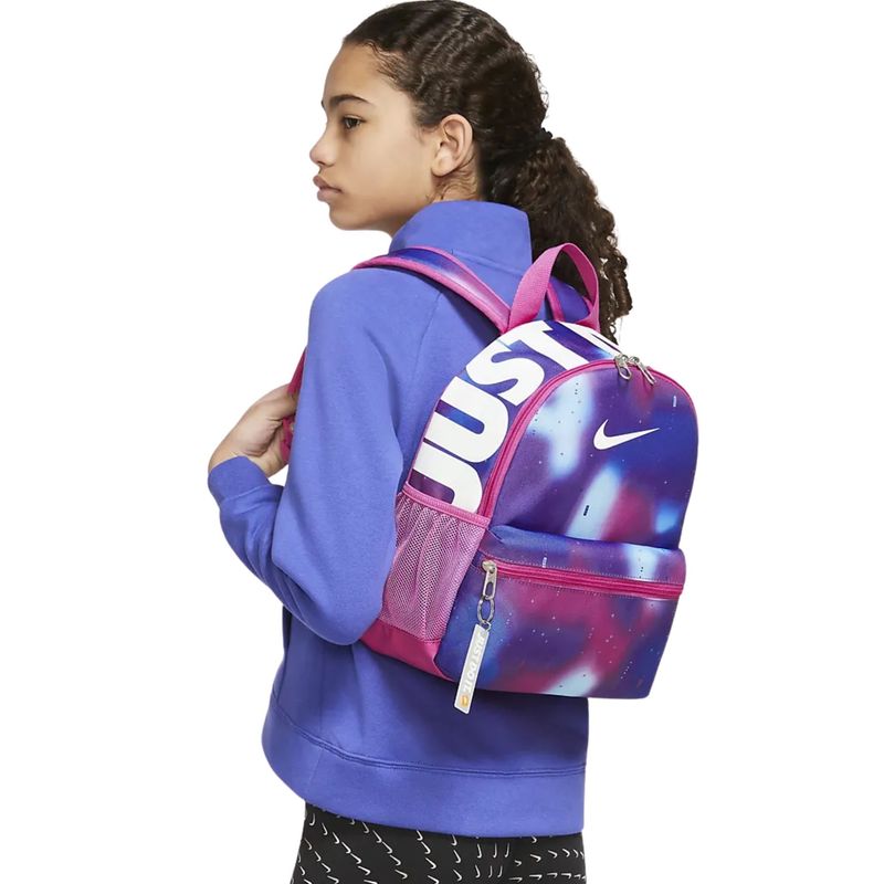 Mochila Nike Brasilia JDI Mini Infantil - Rosa/Azul - Bayard Esportes