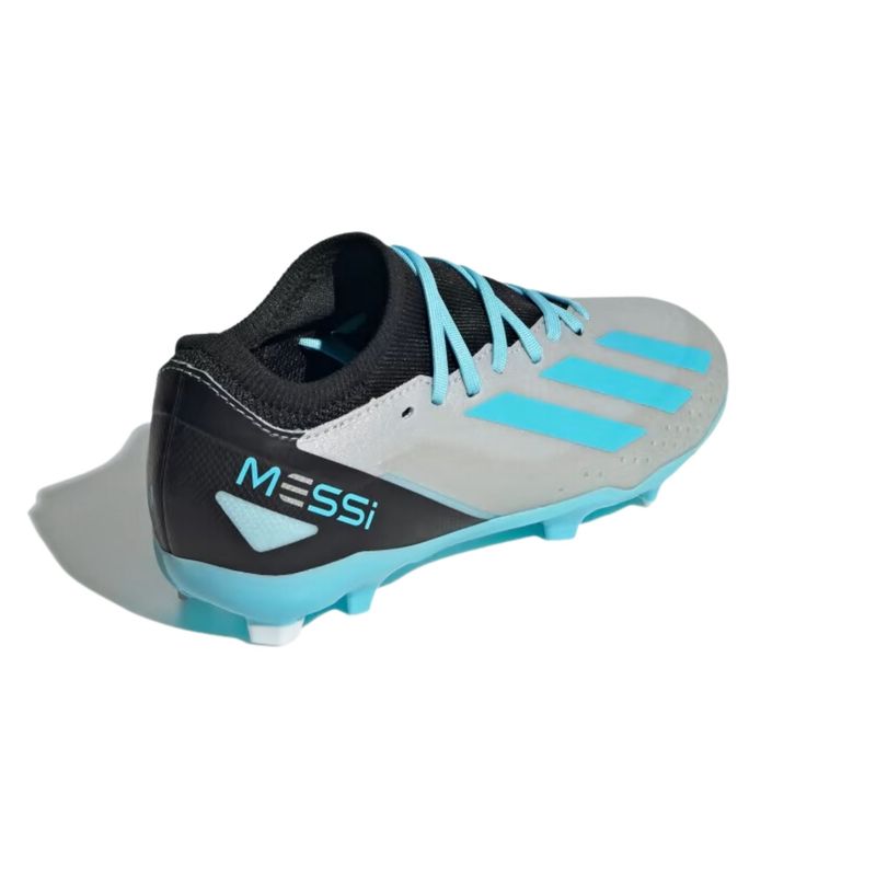 Chuteira-Campo-Adidas-Messi.-3-X-Crazyfast-Infantil---Prata-Metalica-Azul