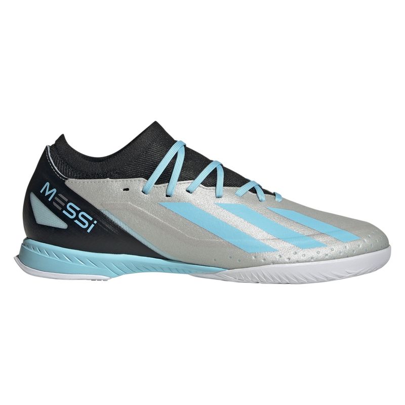 Chuteira-Futsal-Adidas-Messi.-3-X-Crazyfast-Masculina---Prata-Metalica-Azul